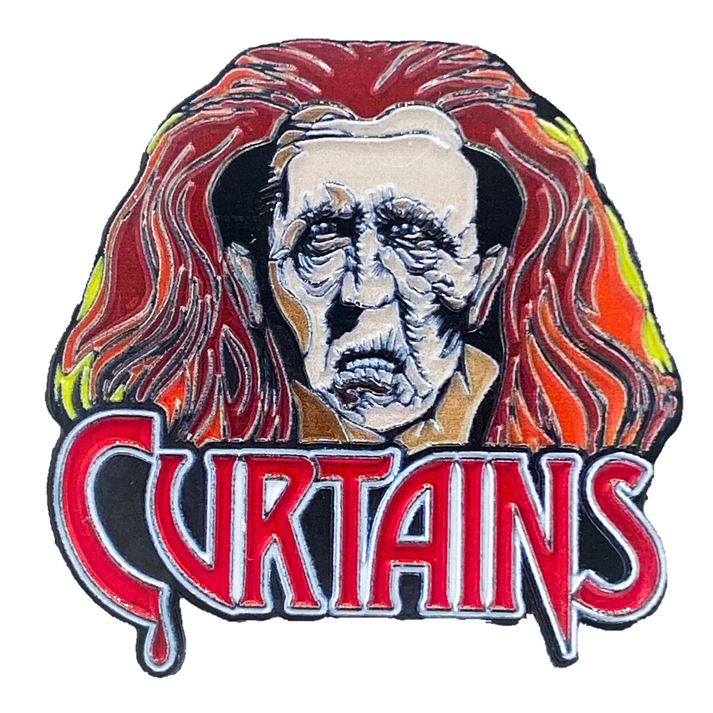 NEW Curtains Enamel Pin - Synapse Films Exclusive - Synapse Films Exclusive